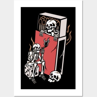 Fire and skull Posters and Art